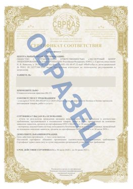 Образец Сертификат СТО 01.064.00220722.2-2020 Железногорск (Курская обл.) Сертификат СТО 01.064.00220722.2-2020 